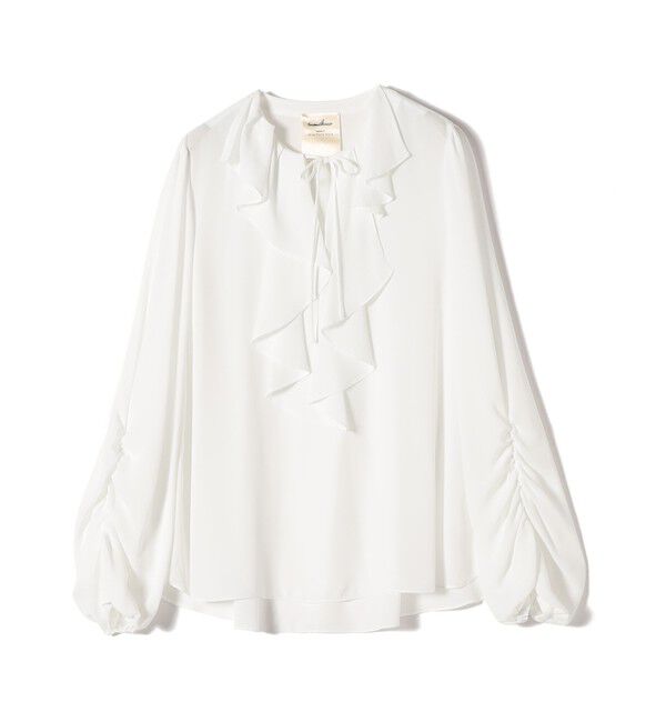 SHIPS for women「【SHIPS別注】troisiemeCHACO: 〈手洗い可能〉ラッフル フリル ブラウス（セレモニー対応可）」|シャツ・ブラウス|
