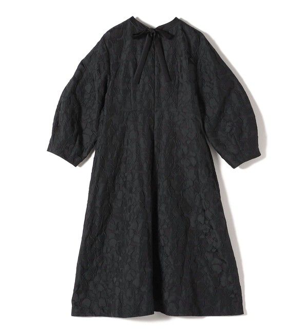 SHIPS for women「〈手洗い可能〉膨れ ジャカード バックタイ フレア ワンピース」|ワンピース|