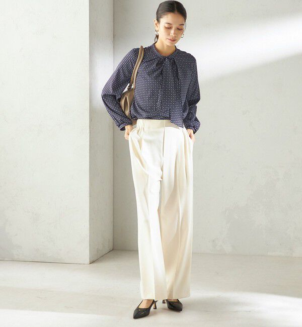 SHIPS for women「〈手洗い可能〉メルティ ウォーム タック ワイド パンツ」|その他|