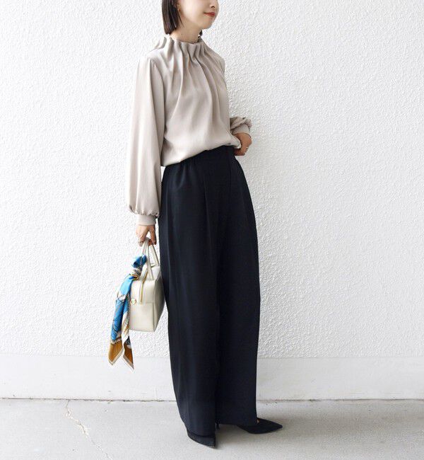 SHIPS for women「〈手洗い可能〉メルティ ウォーム タック ワイド パンツ」|その他|
