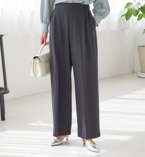 SHIPS for women「〈手洗い可能〉メルティ ウォーム タック ワイド パンツ」|その他|