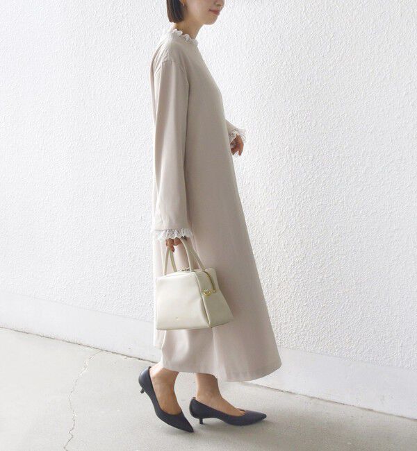 SHIPS for women「【SHIPS別注】troisiemeCHACO:〈手洗い可能〉フリル レース ワンピース（セレモニー対応可）」|ワンピース|ベージュ