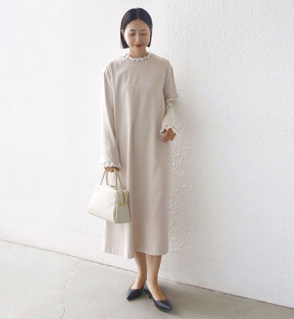 SHIPS for women「【SHIPS別注】troisiemeCHACO:〈手洗い可能〉フリル レース ワンピース（セレモニー対応可）」|ワンピース|