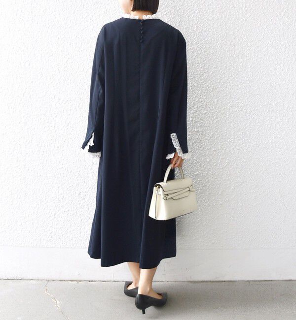 SHIPS for women「【SHIPS別注】troisiemeCHACO:〈手洗い可能〉フリル レース ワンピース（セレモニー対応可）」|ワンピース|