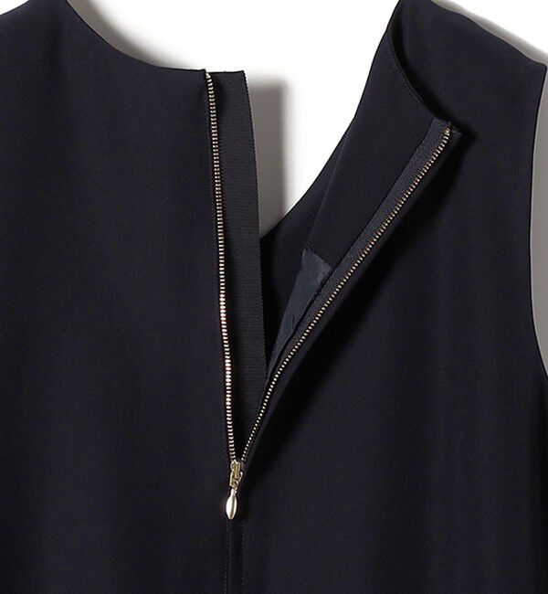 SHIPS for women「little black: リュクス エア ノースリーブ フレア ロング ワンピース（セレモニー対応可）」|ワンピース|