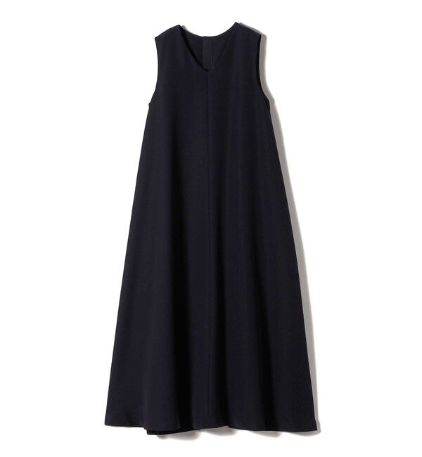 SHIPS for women「little black: リュクス エア ノースリーブ フレア ロング ワンピース（セレモニー対応可）」|ワンピース|