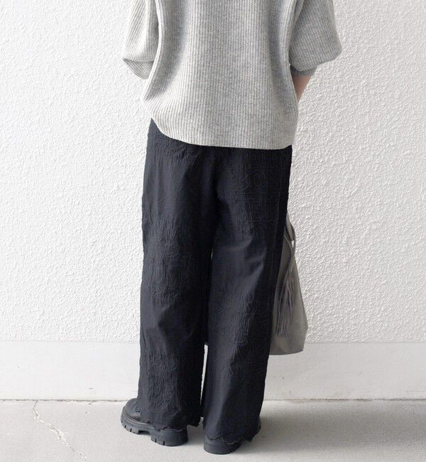 SHIPS any「bon_meur:〈洗濯機可能〉ロゴ エンブロイダリー パッチワーク ワイド パンツ」|その他|