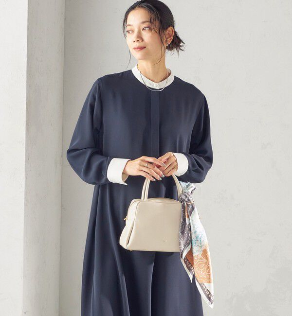 SHIPS for women「〈洗濯機可能〉ライト ダブルクロス バックフリル Aライン ワンピース（セレモニー対応可）」|ワンピース|