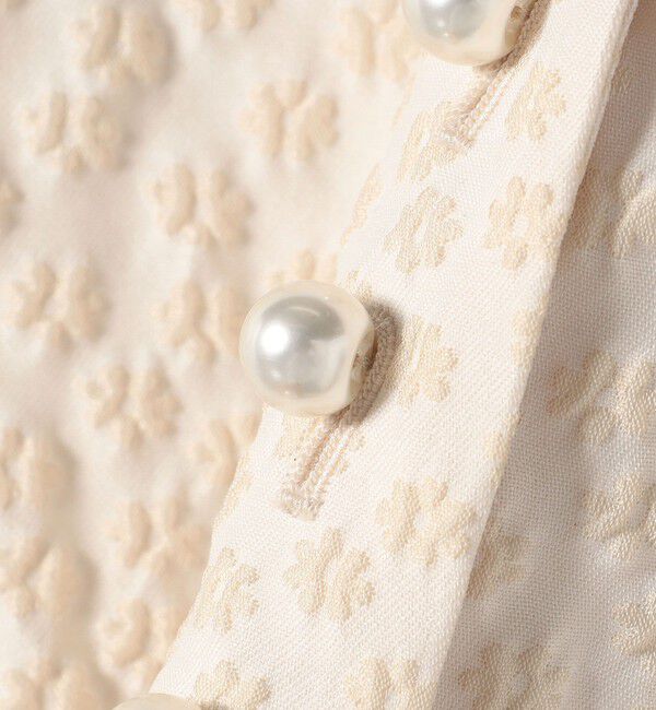SHIPS for women「ミニ フラワー ジャカード パール モチーフ ボタン ジレ（セレモニー対応可）」|ベスト・ジレ|