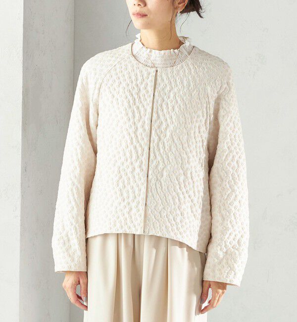 SHIPS for women「ミニ フラワー ジャカード ブルゾン（セレモニー対応可）」|ブルゾン・スタジャン|