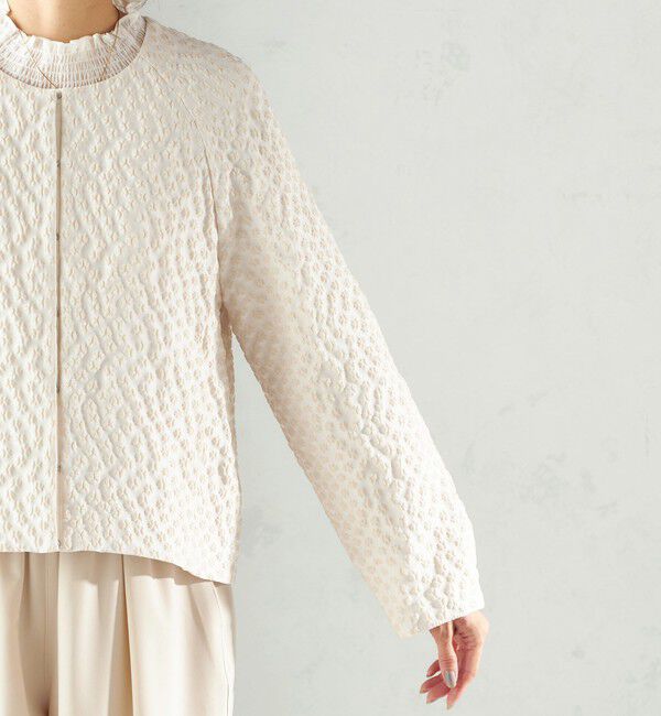 SHIPS for women「ミニ フラワー ジャカード ブルゾン（セレモニー対応可）」|ブルゾン・スタジャン|