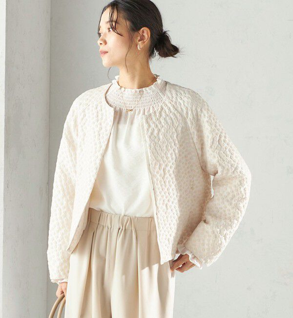 SHIPS for women「ミニ フラワー ジャカード ブルゾン（セレモニー対応可）」|ブルゾン・スタジャン|