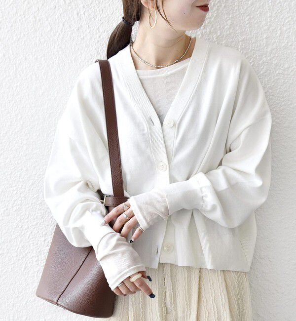 SHIPS any「SHIPS any:〈手洗い可能〉コットン ミックス Vネック コンパクト カーディガン」|カーディガン|