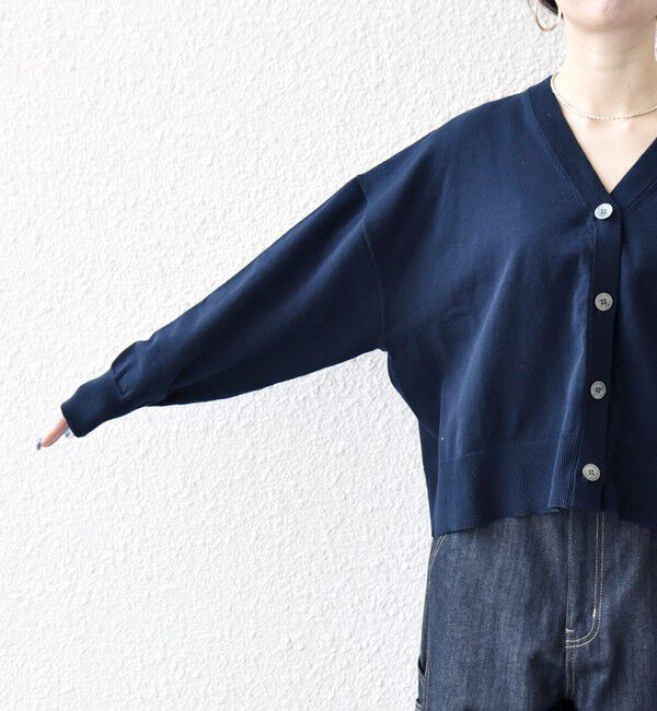 SHIPS any「SHIPS any:〈手洗い可能〉コットン ミックス Vネック コンパクト カーディガン」|カーディガン|