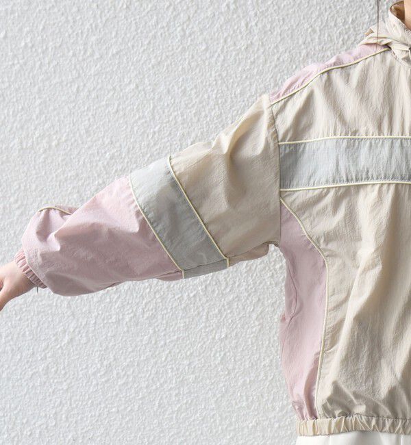 SHIPS any「SHIPS any:〈洗濯機可能〉ナイロン スタンドカラー 配色 ジップ ブルゾン」|ブルゾン・スタジャン|