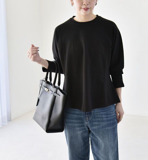 quaranciel「quaranciel:〈洗濯機可能〉カットジョーゼット ドッキング コルセット プルオーバー」|Tシャツ・カットソー|