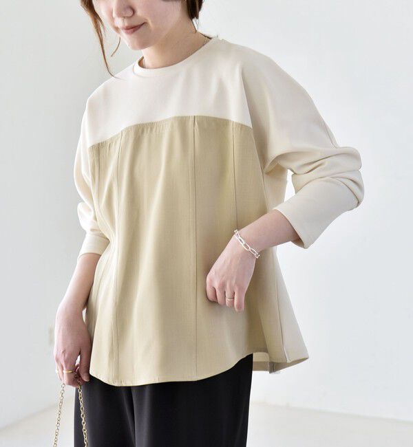 quaranciel「quaranciel:〈洗濯機可能〉カットジョーゼット ドッキング コルセット プルオーバー」|Tシャツ・カットソー|