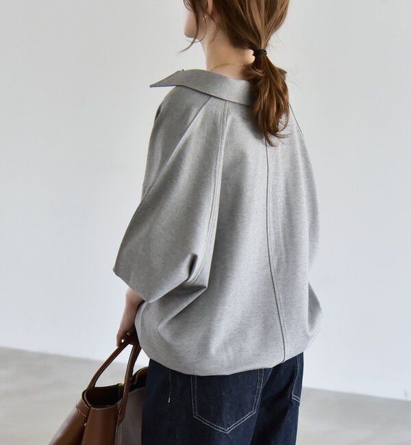 quaranciel「《追加予約》quaranciel:〈洗濯機可能〉ライト ポンチ ドロスト ポロ プルオーバー」|スウェット・ジャージ|