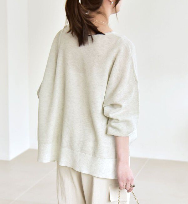 quaranciel「quaranciel:〈手洗い可能〉シアー 2way Vネック ドルマン ニット プルオーバー」|ニット・セーター|