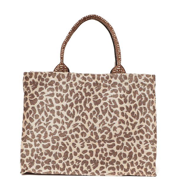 SHIPS for women「《予約》【SHIPS別注】BINDU: レオパード ジャカード トート バッグ」|トートバッグ|