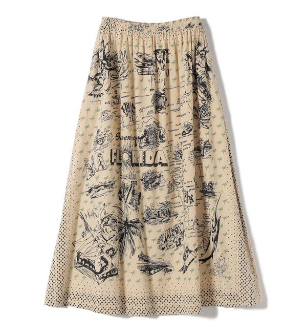 SHIPS for women「《予約》【SHIPS別注】BINDU:〈手洗い可能〉フロリダ マップ スカート」|スカート|