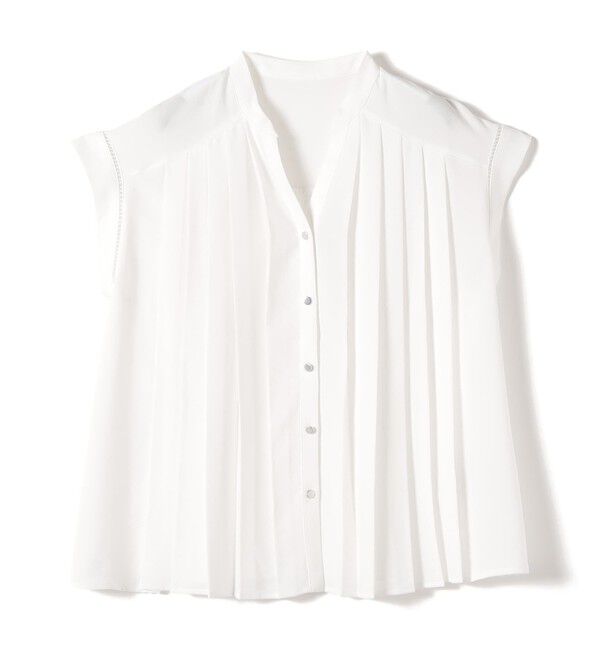 SHIPS for women「《予約》【WEB限定】〈手洗い可能〉ストレッチ ジョーゼット プリーツ スキッパー ブラウス」|シャツ・ブラウス|