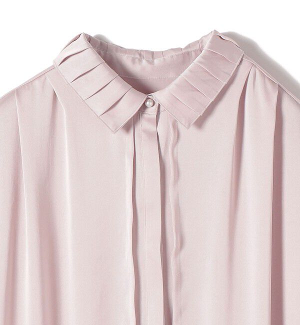 SHIPS for women「《予約》【WEB限定】〈手洗い可能〉ヴィンテージ サテン 襟 タック デザイン ブラウス」|シャツ・ブラウス|