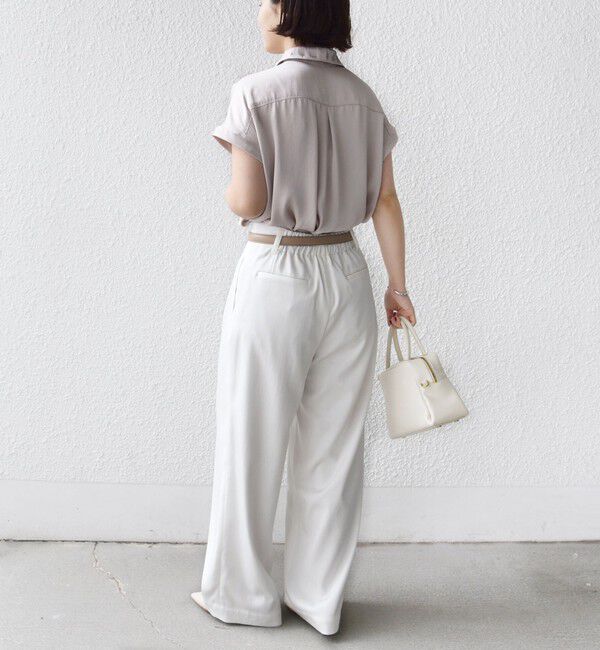 SHIPS for women「《予約》【WEB限定】〈手洗い可能〉ヴィンテージ サテン 襟 タック デザイン ブラウス」|シャツ・ブラウス|