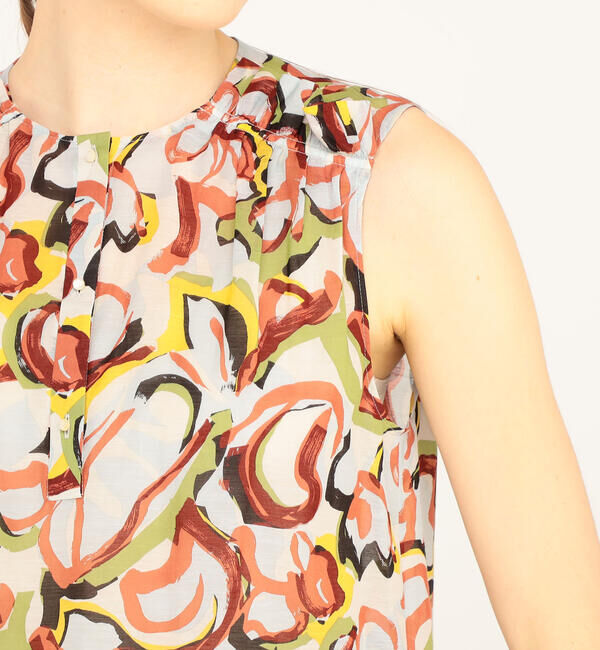 TOMORROWLAND collection「アドフラワープリント ギャザーフリルブラウス」|シャツ・ブラウス|