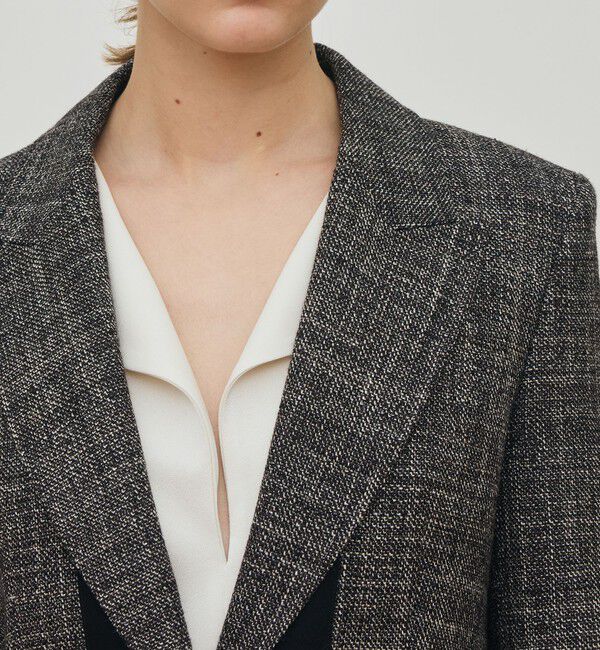 DES PRES「ウールリネンツイード バイカラージャケット」|テーラードジャケット|