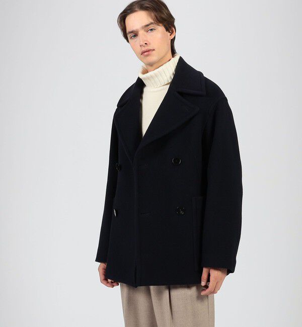 TOMORROWLAND MENS「ラムウールモッサー ダブルブレステッド4B Pコート」|ピーコート|