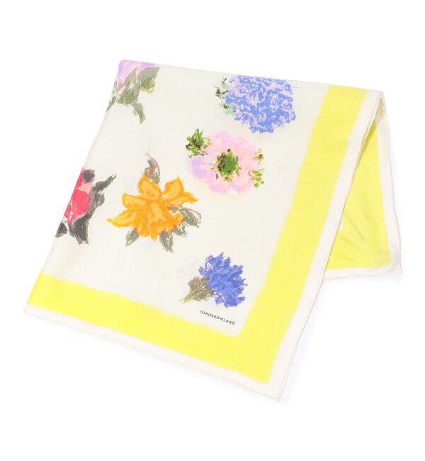 TOMORROWLAND GOODS「Atelier TOMORROWLAND PAINT FLOWER シルクスカーフ」|バンダナ・スカーフ|24 イエロー系