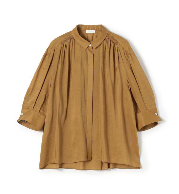 Ballsey「スムースラミー ハーフスリーブブラウス」|シャツ・ブラウス|45 キャメル