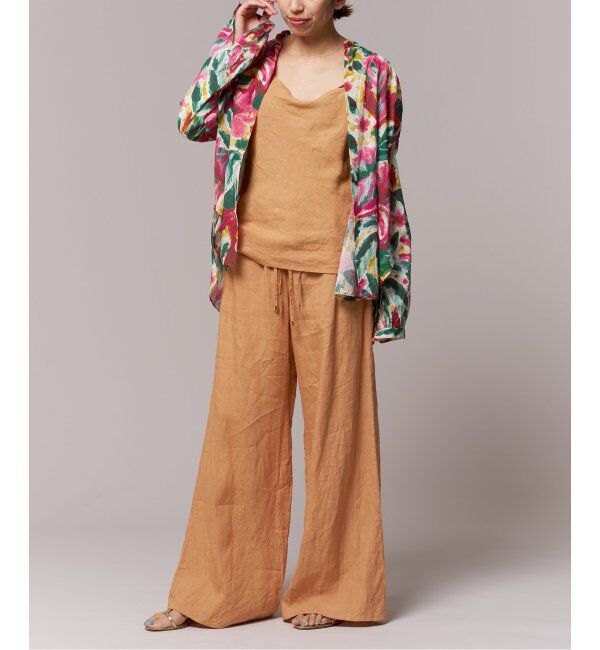 IENA LA BOUCLE「IENA LA BOUCLE DEVEAUX ペイントフラワーギャザーシャツ」|シャツ・ブラウス|