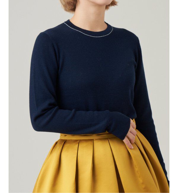 IENA LA BOUCLE「IENA LA BOUCLE 強撚ウールクルーネックプルオーバー」|ニット・セーター|ネイビー