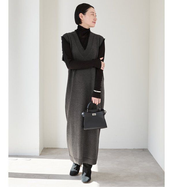 VERMEIL par iena「woolmix フリルリブニットワンピース」|ワンピース|