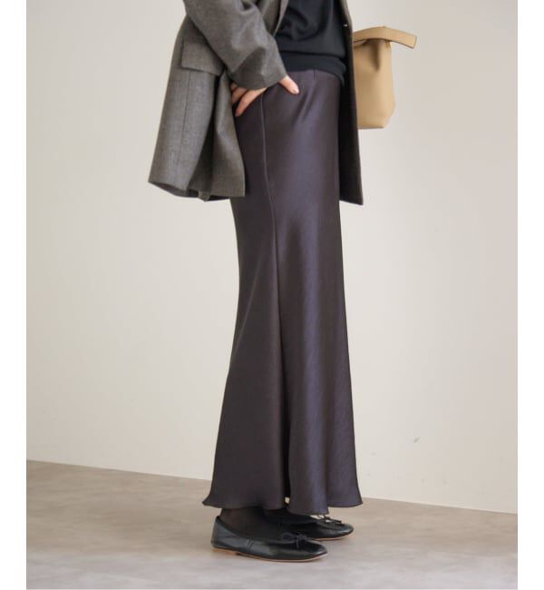 IENA「《追加10》ダブルサテンスカート」|スカート|