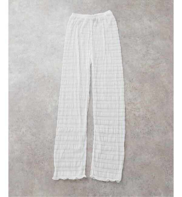 IENA LA BOUCLE「ODAKHA/オダカ sheer stripe leggings パンツ OH25SSS03」|レギンス・スパッツ|ホワイト