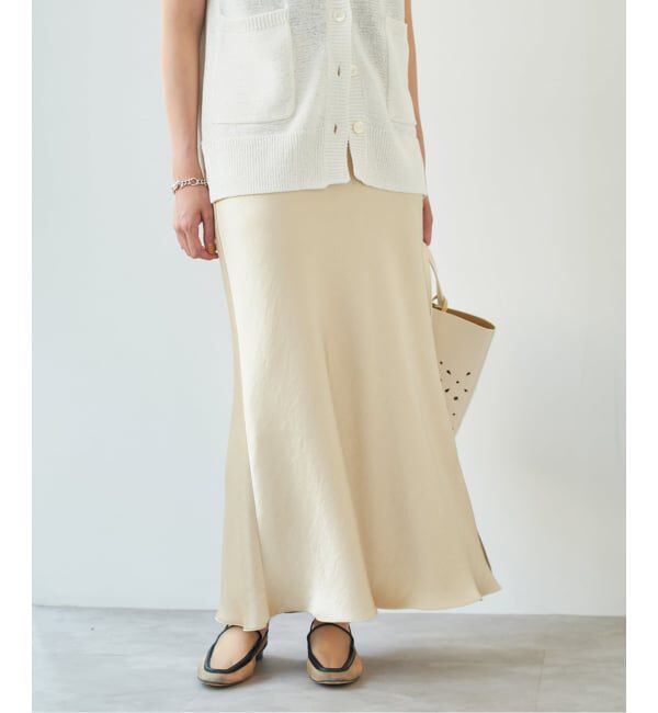 IENA「《WEB・一部店舗限定 追加12》ダブルサテンスカート」|スカート|