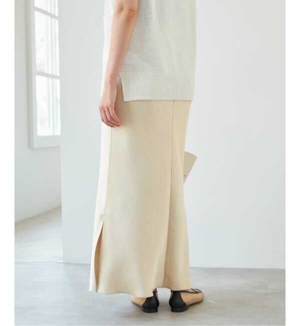 IENA「《WEB・一部店舗限定 追加12》ダブルサテンスカート」|スカート|