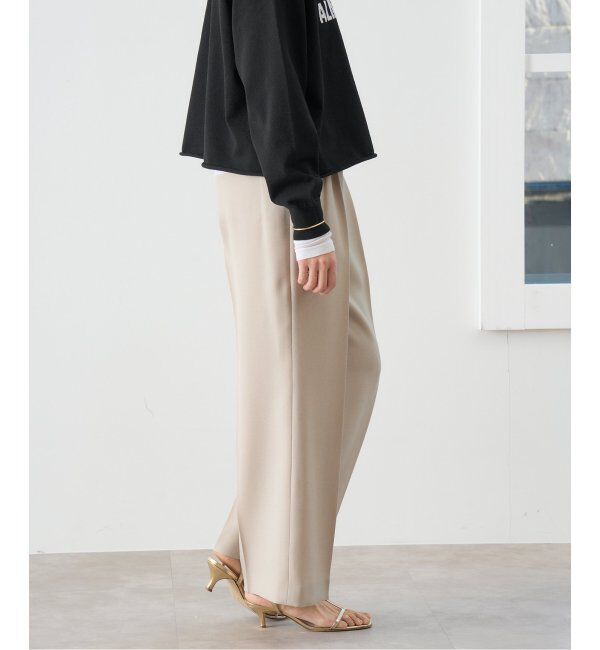 IENA「《追加2》TA/PL ジョーゼットタックワイドパンツ」|スラックス|