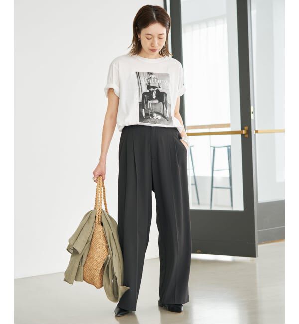 SLOBE IENA「《汗染み防止/接触冷感/吸水速乾/予約》PEストレッチイージースラックス」|スラックス|