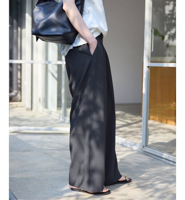 SLOBE IENA「《汗染み防止/接触冷感/吸水速乾/予約》PEストレッチイージースラックス」|スラックス|