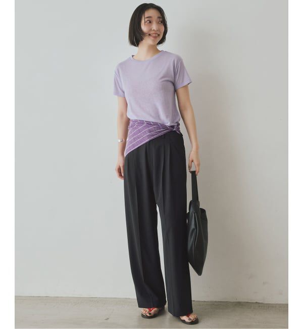 SLOBE IENA「《汗染み防止/接触冷感/吸水速乾/予約》PEストレッチイージースラックス」|スラックス|