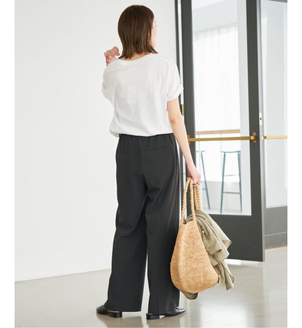 SLOBE IENA「《汗染み防止/接触冷感/吸水速乾/予約》PEストレッチイージースラックス」|スラックス|