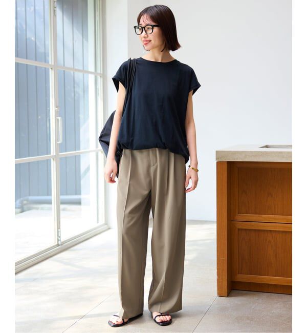 SLOBE IENA「《汗染み防止/接触冷感/吸水速乾/予約》PEストレッチイージースラックス」|スラックス|