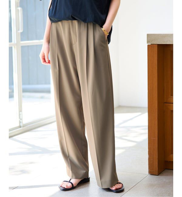 SLOBE IENA「《汗染み防止/接触冷感/吸水速乾/予約》PEストレッチイージースラックス」|スラックス|