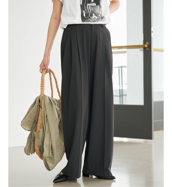 SLOBE IENA「《汗染み防止/接触冷感/吸水速乾/予約》PEストレッチイージースラックス」|スラックス|