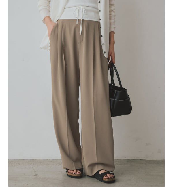 SLOBE IENA「《汗染み防止/接触冷感/吸水速乾/予約》PEストレッチイージースラックス」|スラックス|