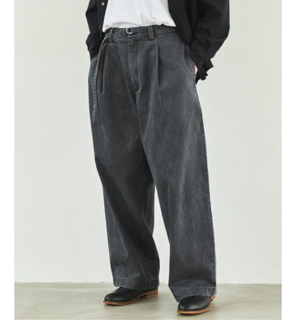 EDIFICE「フェード  ベルテッド トラウザー」|デニム|ブラック D